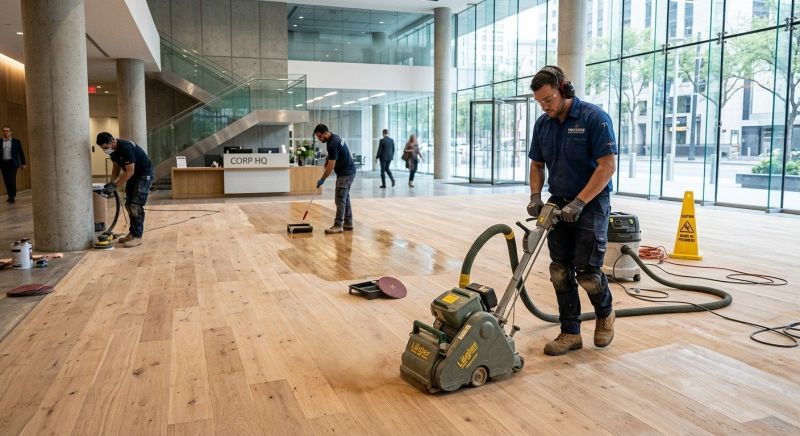Our team working on Wood Floor Service projects in Concord, CA