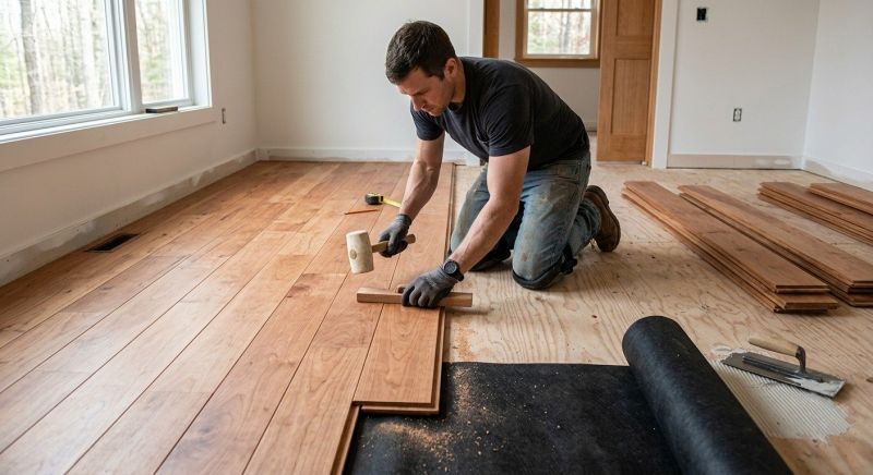 Cherry Floor Installation in Pleasanton, CA