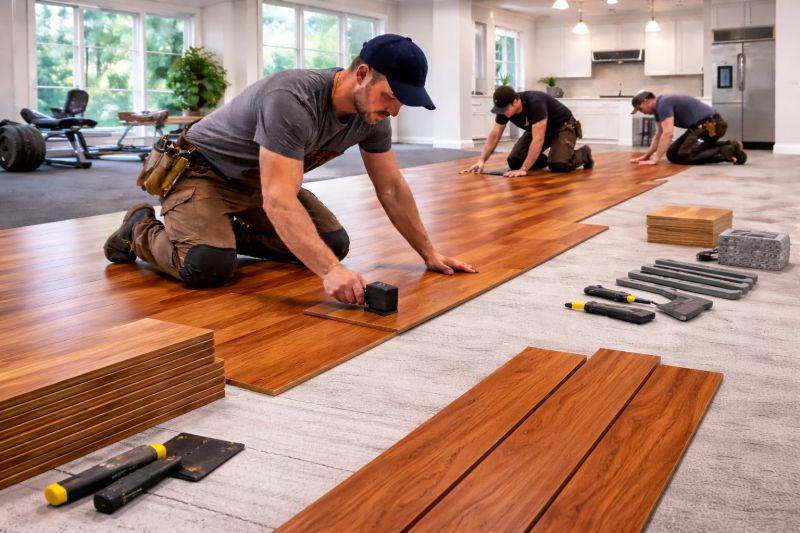 Cherry Floor Installation in San Leandro, CA